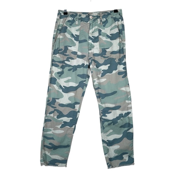 MOTHER The Shaker Chop Crop in Blue Green Camo - Picture 5 of 16